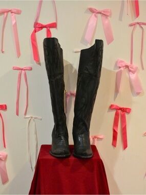 Dan Post Jilted Black Leather Boot Size 10 NWT